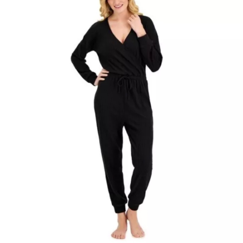 NWT Alfani Intimates Women's Long Sleeve Tie Waist Sleep Jumpsuit Size XS